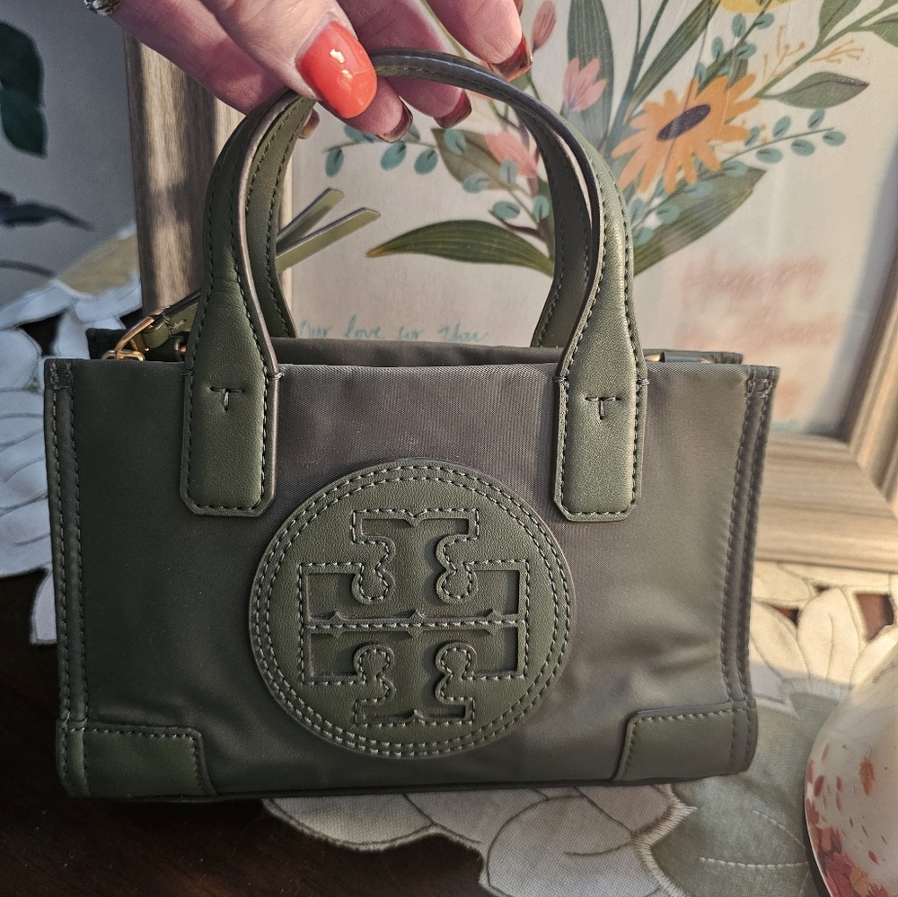 Tory Burch• Mini ELLA Tote Bag. In "PALM LEAF" EUC 💯Authentic - Picture 2 of 11